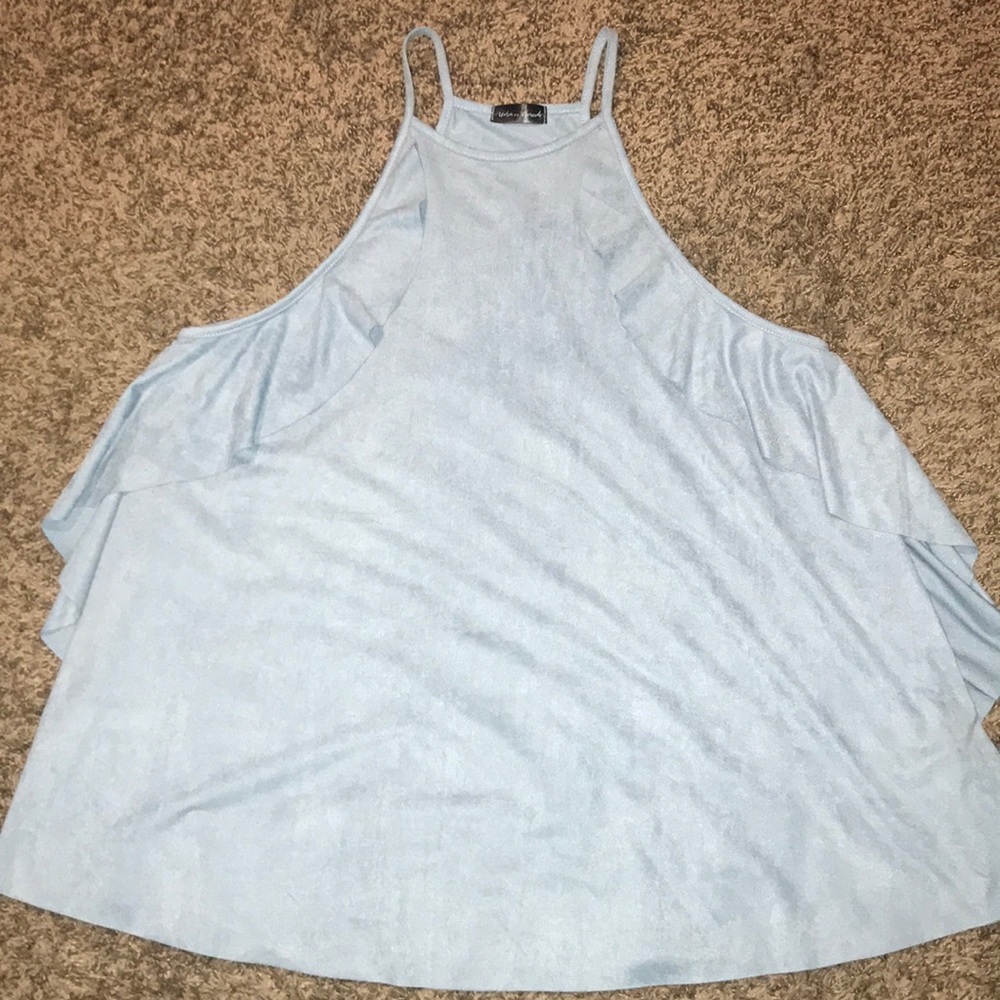 Light blue Suede blouse